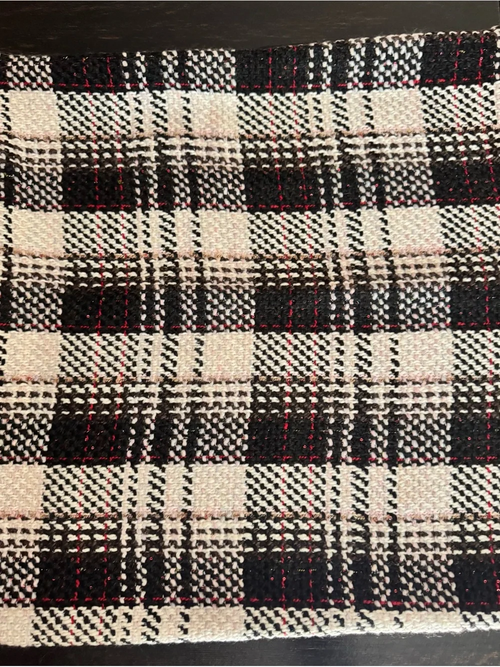 New! Two Christmas Tartan Black Buffalo Plaid Decorative Throw Pillow Case